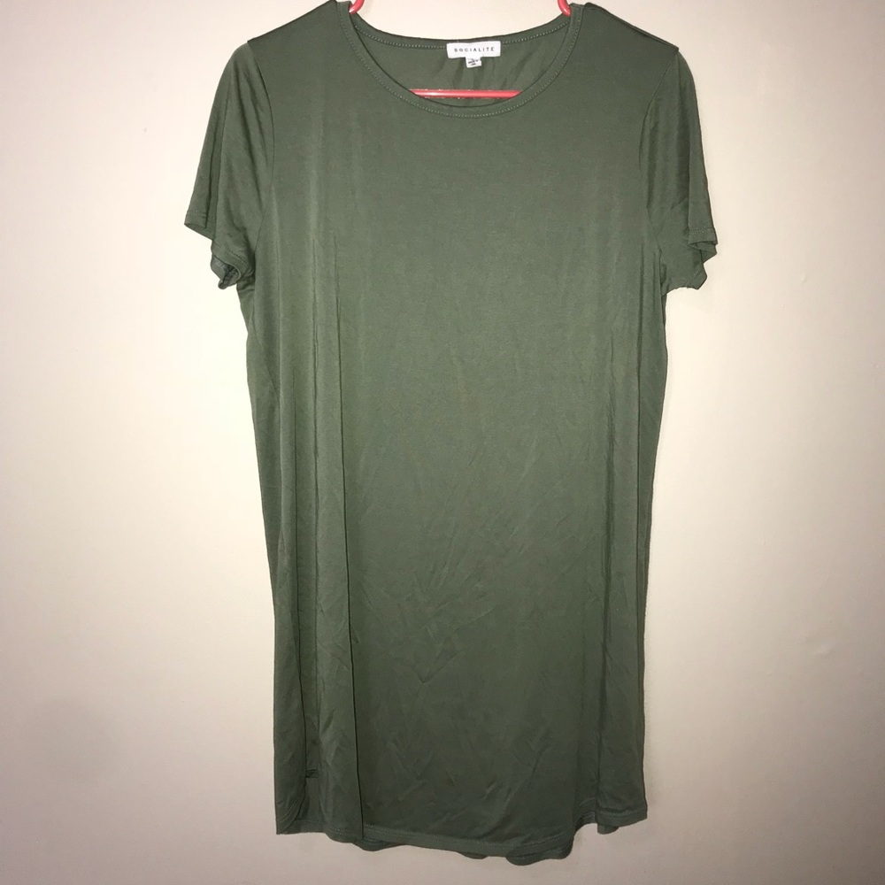 Olive Green T-Shirt Dress